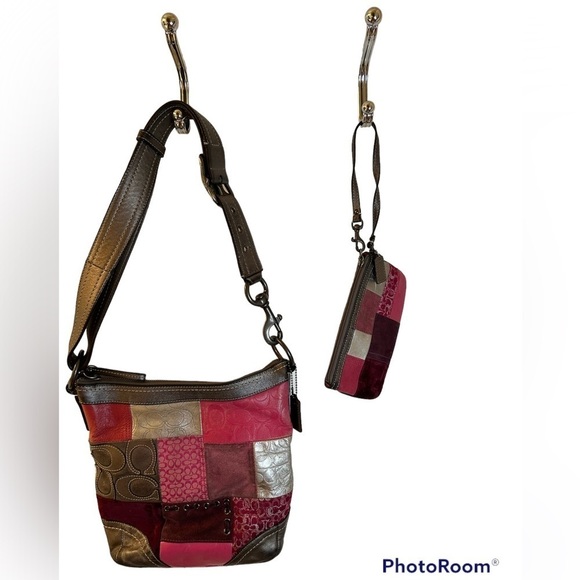 COACH Patchwork Crossbody Purse w/ Wristlet - Picture 1 of 7